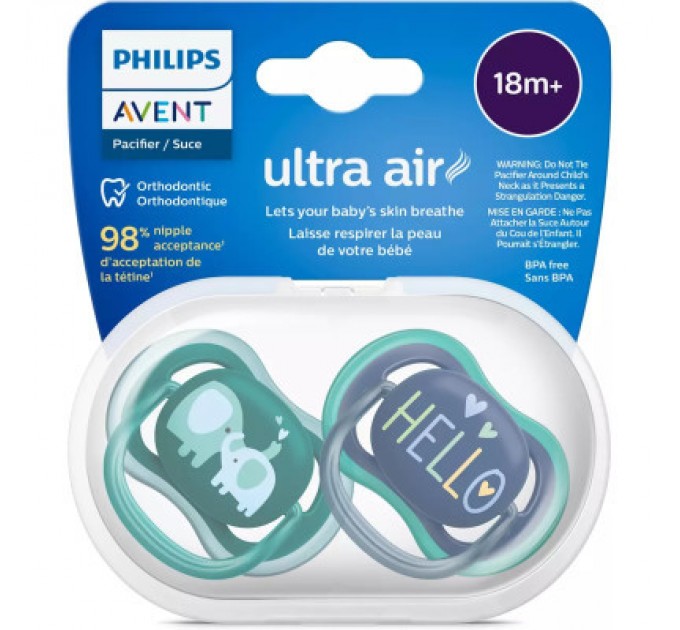 Philips AVENT Пустушка Philips AVENT Ultra Air, 18+ міс. 2 шт (SCF349/18)