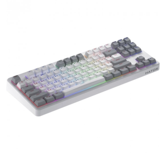Клавіатура Hator Rockfall 3 Mecha TKL QMK/VIA Orange Wireless White (HTK851UA)