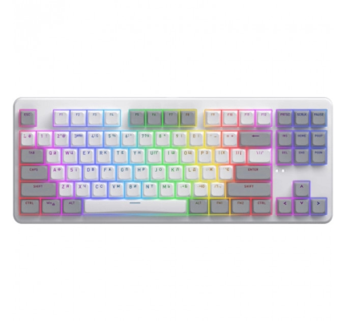 Клавіатура Hator Rockfall 3 Mecha TKL QMK/VIA Orange Wireless White (HTK851UA)