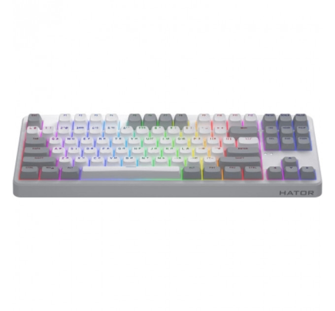 Клавіатура Hator Rockfall 3 Mecha TKL QMK/VIA Orange Wireless White (HTK851UA)