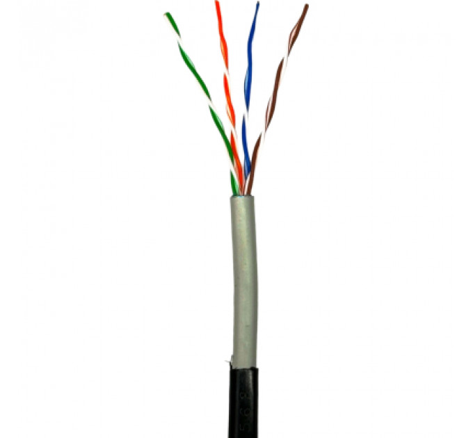 Кабель мережевий GEAR UTP 100м, cat.5e, CCA, 4*2*0,51, PVC+PE, outdoor (GEC-UTPCCAOUT051100)