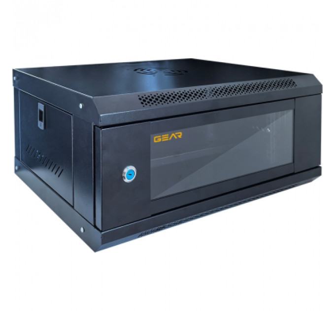 Шафа настінна GEAR 4U 19'' 600x600x240 мм, black (GWMSN-4U-600-600)