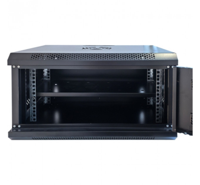 Шафа настінна GEAR 6U 19'' 600x600x300 мм, + полка 19", black (GWMSN-6U-600-600)