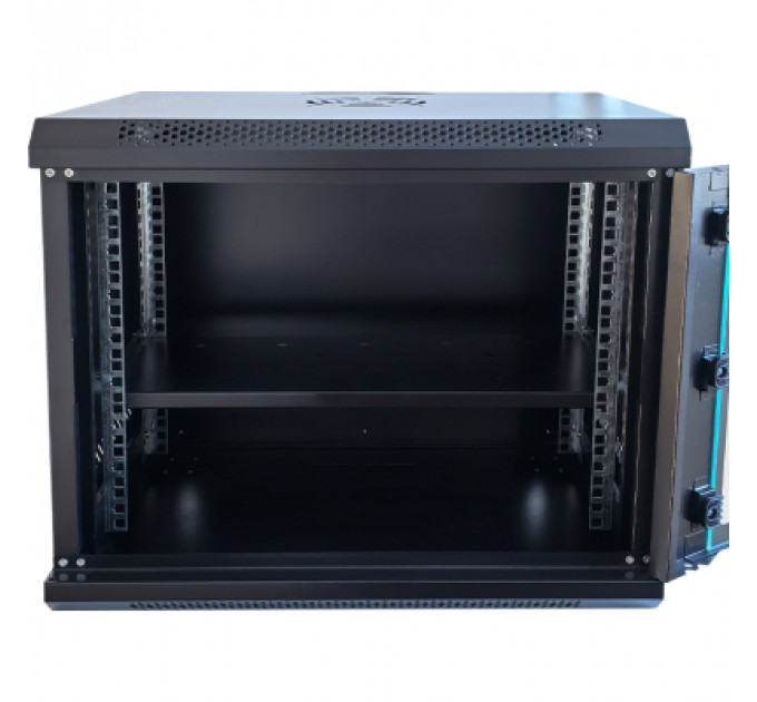 Шафа настінна GEAR 9U 19'' 600x600x450 мм, + полка 19", black (GWMSN-9U-600-600)