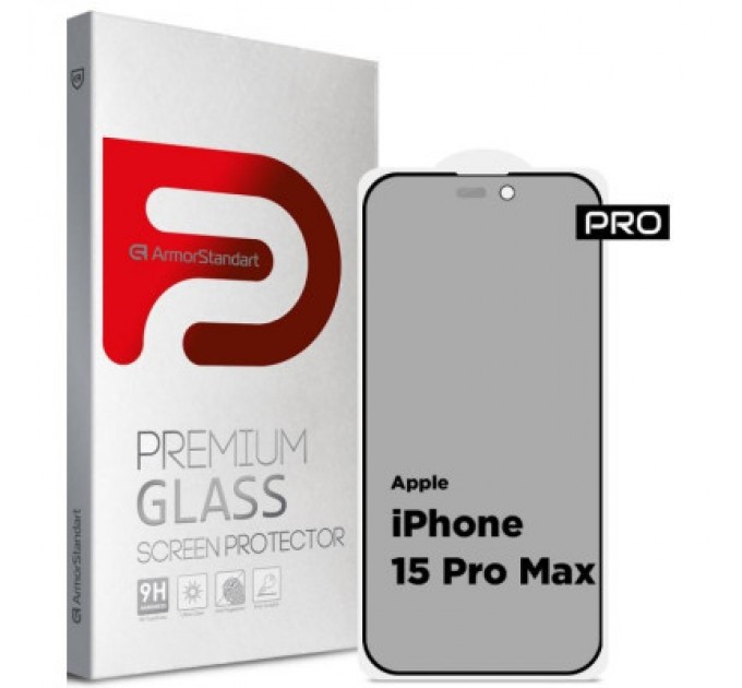Armorstandart Скло захисне Armorstandart Pro Anti-spy Matte Apple iPhone 15 Pro Max Black (ARM73172)
