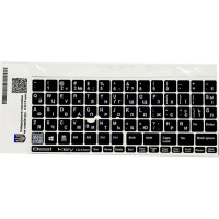 Наклейка на клавіатуру BestKey непрозора чорна, 76, білий (BKU13WHI/015)
