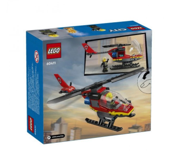 LEGO Конструктор LEGO City Пожежний рятувальний гелікоптер 85 деталей (60411)