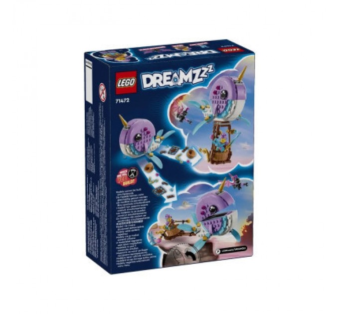 LEGO Конструктор LEGO DREAMZzz Повітряна куля Іззі «Нарвал» 156 деталей (71472)