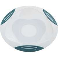 Тарілка дитяча Akuku на присосці, білий-бірюзовий (A0524)