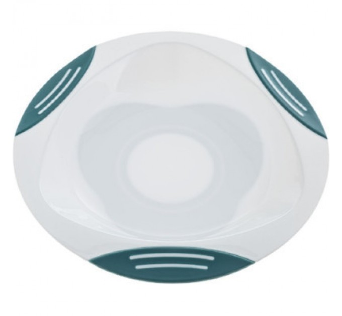 Akuku Тарілка дитяча Akuku на присосці, білий-бірюзовий (A0524)