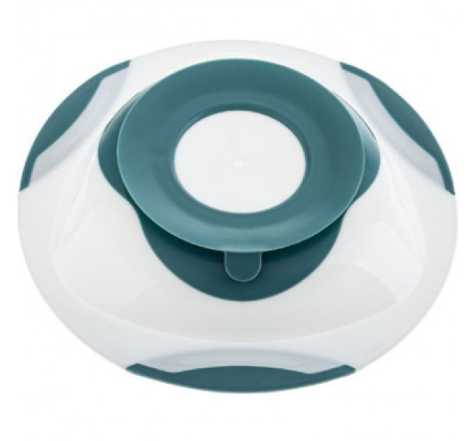 Akuku Тарілка дитяча Akuku на присосці, білий-бірюзовий (A0524)