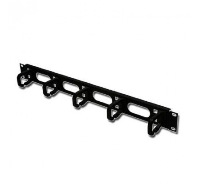 Кабельний організатор 19" 1U 40х50 пластмасові скоби black Conteg (DP-VP-P1)