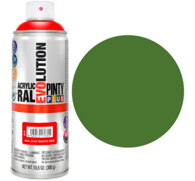 Pintyplus Фарба-аерозоль Pintyplus на водній основі Evolution Ral 6010 Зелена трав'яна 400 мл (8429576225808)