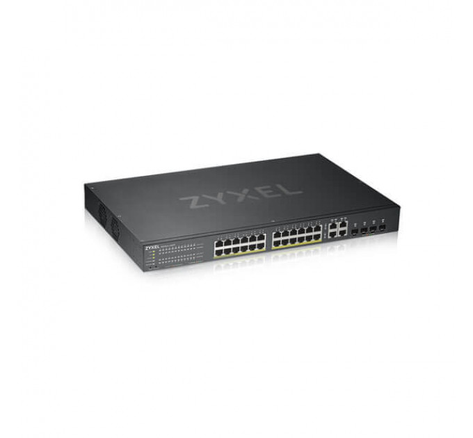 Коммутатор ZYXEL GS1920-24HPv2 (GS192024HPV2-EU0101F) (24xGE PoE, 4xGE/SFP, Smart, NebulaFlex, Max PoE 375W)