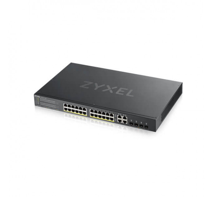 Коммутатор ZYXEL GS1920-24HPv2 (GS192024HPV2-EU0101F) (24xGE PoE, 4xGE/SFP, Smart, NebulaFlex, Max PoE 375W)