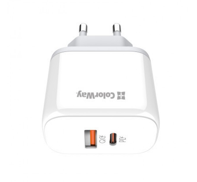 ColorWay Зарядний пристрій ColorWay Power Delivery Port PPS USB (Type-C PD+ USB QC3.0) (45W) white (CW-CHS042PD-WT)