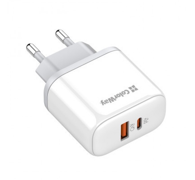 ColorWay Зарядний пристрій ColorWay Power Delivery Port PPS USB (Type-C PD+ USB QC3.0) (45W) white (CW-CHS042PD-WT)