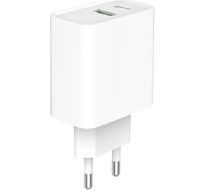 Gembird Зарядний пристрій Gembird USB-A + Type-C (PD20W + QC3.0 18W) white (TA-UC-PDQC20-01-W)