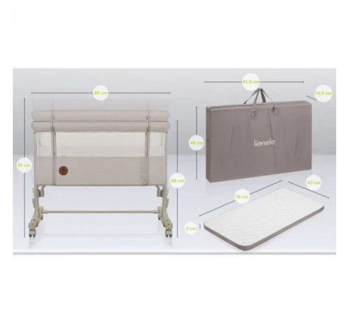Lionelo Ліжечко Lionelo приставне Aurora Beige Sand (LO-AURORA BEIGE SAND)