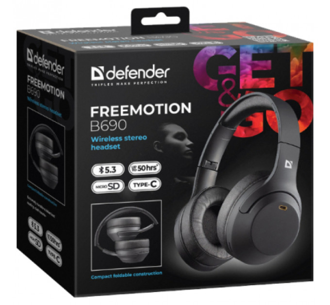 Навушники Defender FreeMotion B690 Bluetooth Black (63690)