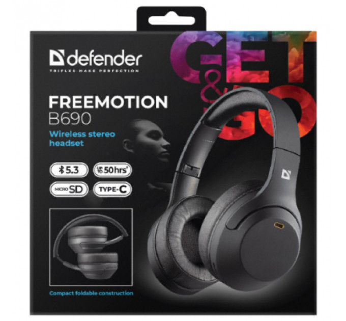 Навушники Defender FreeMotion B690 Bluetooth Black (63690)
