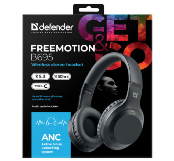 Навушники Defender FreeMotion B695 Bluetooth ANC Black (63695)