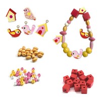 Набір для творчості Djeco з дерев'яними намистинами Пташки (DJ09809)