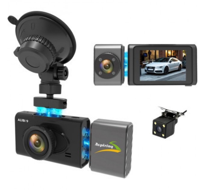 Aspiring Відеореєстратор Aspiring Alibi 9 GPS, 3 Cameras, Speedcam (Aspiring Alibi 9 GPS, 3 Cameras, Speedcam)
