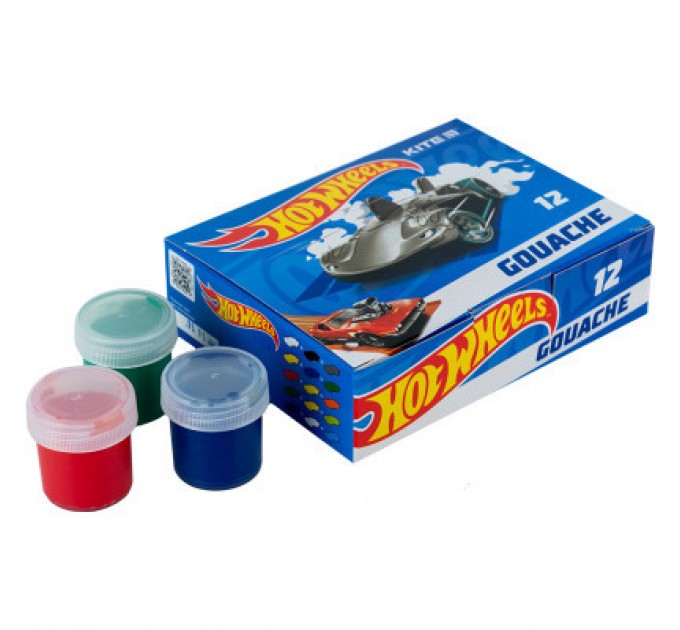 Гуашеві фарби Kite Hot Wheels 12 кольорів, 20 мл (HW23-063)