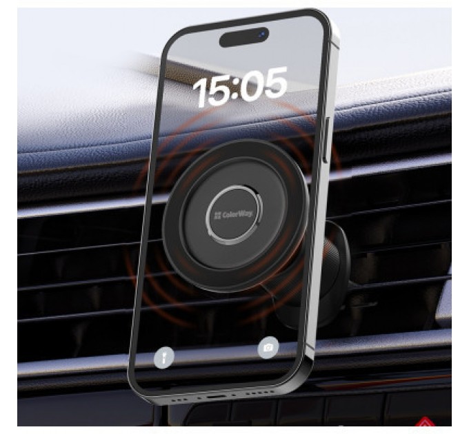 ColorWay Універсальний автотримач ColorWay Magnetic Air Vent-5 (360° rotation) (CW-CHM15-BK)
