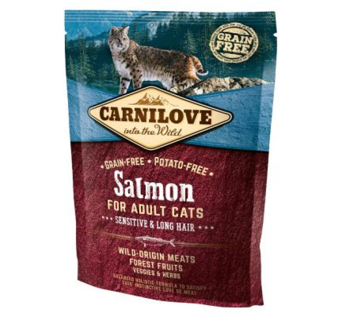 Carnilove Сухий корм для кішок Carnilove Cat Sensitive and Long Hair 400 г (8595602512294)