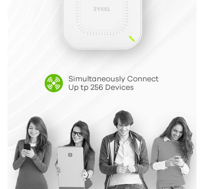 Точка доступа ZYXEL NWA50AX (NWA50AX-EU0102F) (AX1800, 1xGE, WiFi 6, 2x2 MIMO, Nebula, PoE, БП в комплекте)