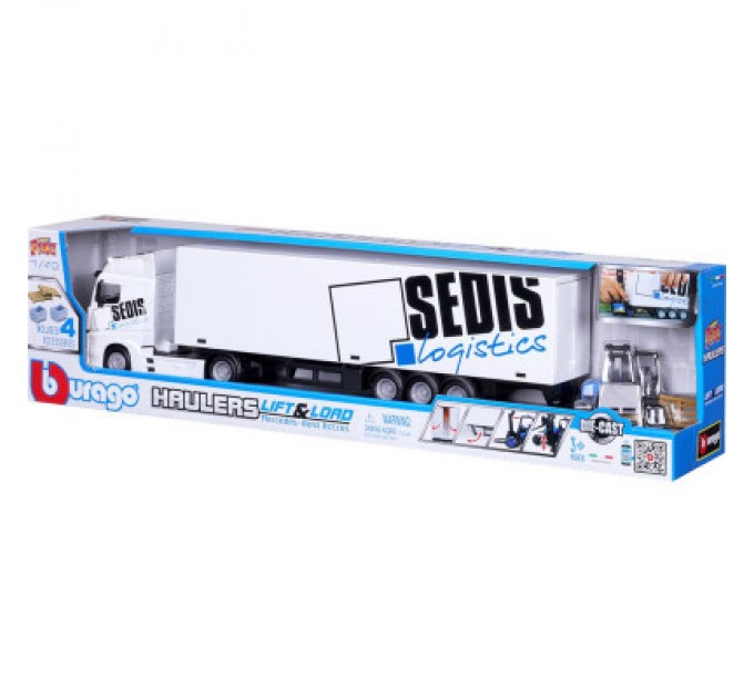 Bburago Спецтехніка Bburago Фура Mercedes-Benz Actros з навантажувачем (18-31471)