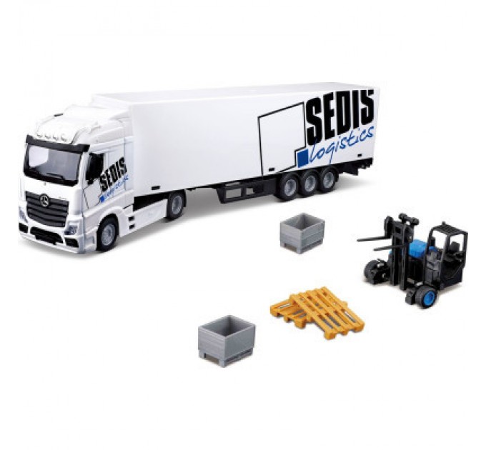 Bburago Спецтехніка Bburago Фура Mercedes-Benz Actros з навантажувачем (18-31471)