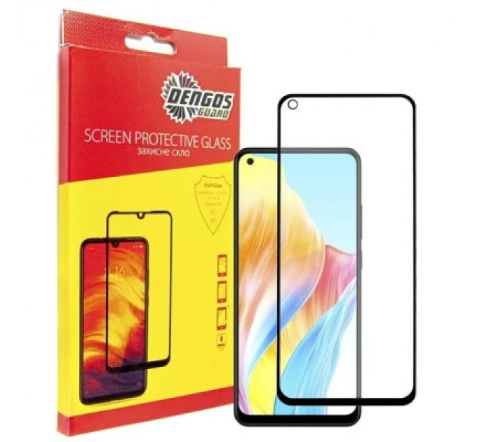 Dengos Чохол до мобільного телефона Dengos Kit for OPPO A78 4g case + glass (Black) (DG-KM-03)