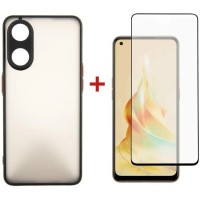 Чохол до мобільного телефона Dengos Kit for OPPO Reno 8T case + glass (Black) (DG-KM-33)