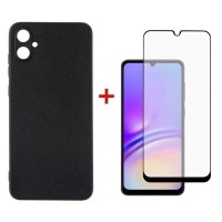 Чохол до мобільного телефона Dengos Kit for Samsung Galaxy A05 (A055) case + glass (Black) (DG-KM-07)