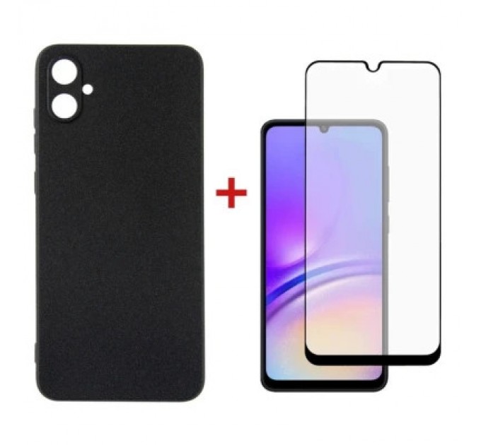 Чохол до мобільного телефона Dengos Kit for Samsung Galaxy A05 (A055) case + glass (Black) (DG-KM-07)