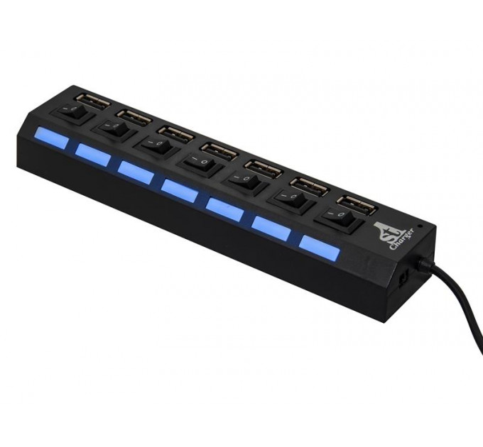 Концентратор USB 2.0 1stCharge 7хUSB2.0 Black (HUB1ST20702)
