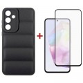 Чохол до мобільного телефона Dengos Kit for Samsung Galaxy A35 5G case + glass (Black) (DG-KM-56)
