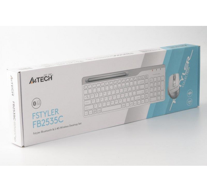 Комплект (клавиатура, мышь) беспроводной A4Tech FB2535C Icy White