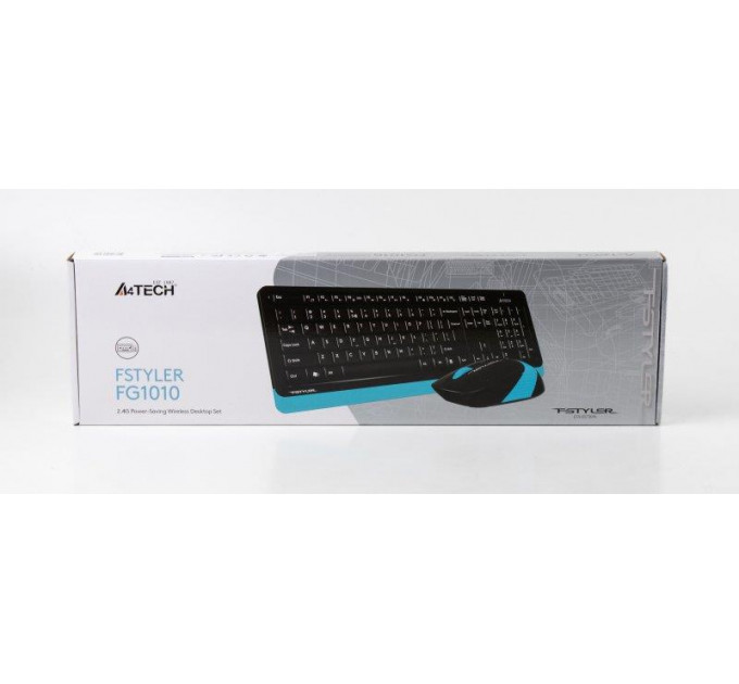 Комплект (клавиатура, мышь) беспроводной A4Tech FG1010 Black/Blue