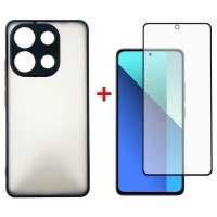 Чохол до мобільного телефона Dengos Kit for Xiaomi Redmi Note 13 4G case + glass (Black) (DG-KM-66)