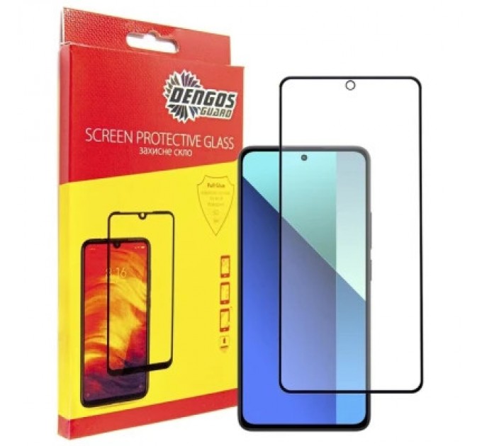 Dengos Чохол до мобільного телефона Dengos Kit for Xiaomi Redmi Note 13 4G case + glass (Black) (DG-KM-66)