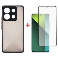 Чохол до мобільного телефона Dengos Kit for Xiaomi Redmi Note 13 Pro 5G case + glass (Black) (DG-KM-68)