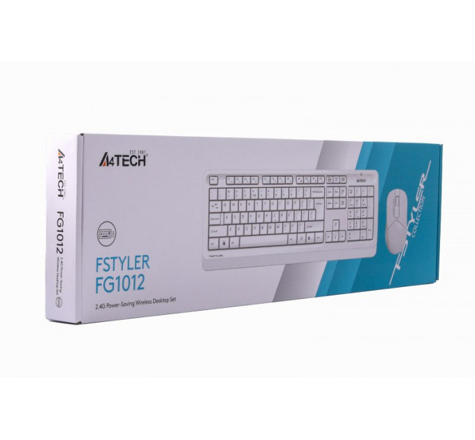 Комплект (клавиатура, мышь) беспроводной A4Tech FG1012 White