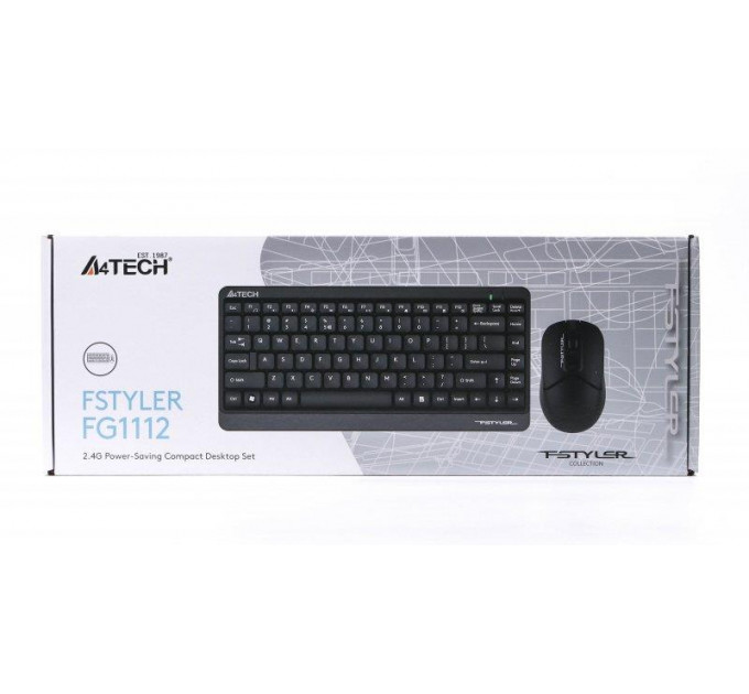Комплект (клавиатура, мышь) беспроводной A4Tech FG1112 Black