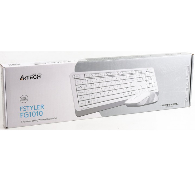 Комплект (клавиатура, мышь) беспроводной A4Tech Fstyler FG1010 White