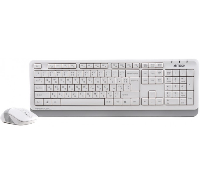 Комплект (клавиатура, мышь) беспроводной A4Tech Fstyler FG1010 White