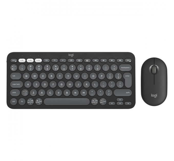 Комплект (клавиатура, мышь) беспроводной Logitech Pebble 2 Combo Graphite (920-012239)